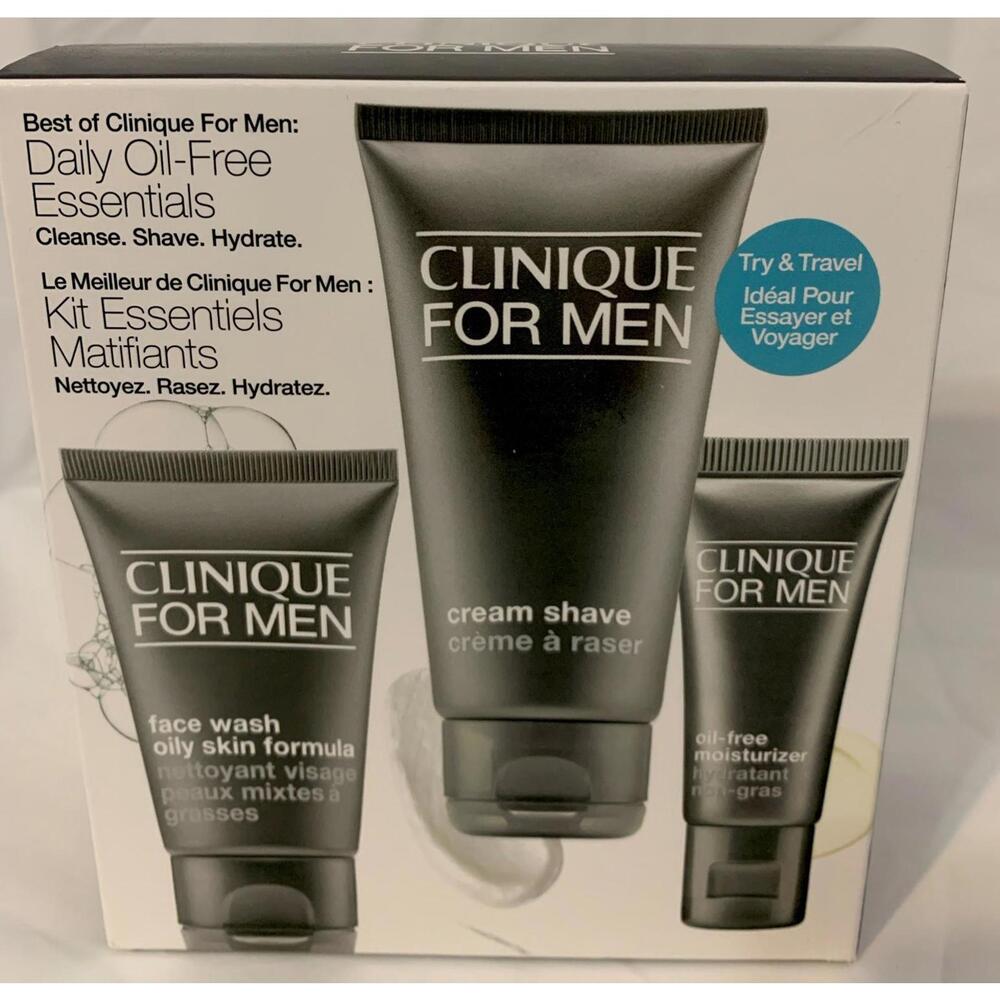 Clinique Men Oil-Free Essentials Face Wash Cream Shave & Oil Free Moisturizer